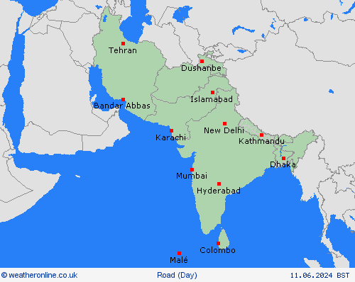 road conditions  Asia Forecast maps