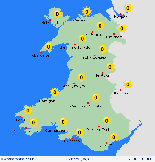 uv index  United Kingdom Forecast maps