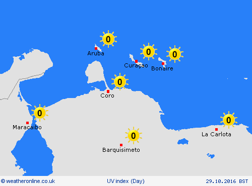 uv index Netherl.  Antilles South America Forecast maps