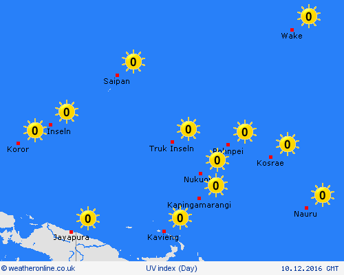 uv index Nauru Oceania Forecast maps