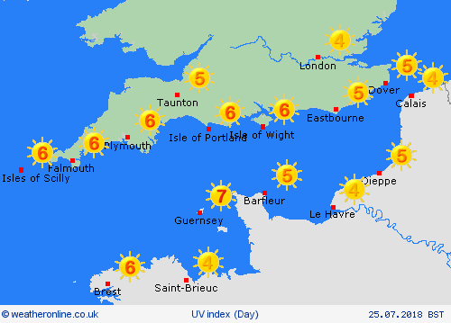 uv index  United Kingdom Forecast maps
