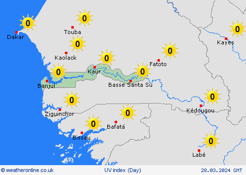 uv index Gambia Africa Forecast maps