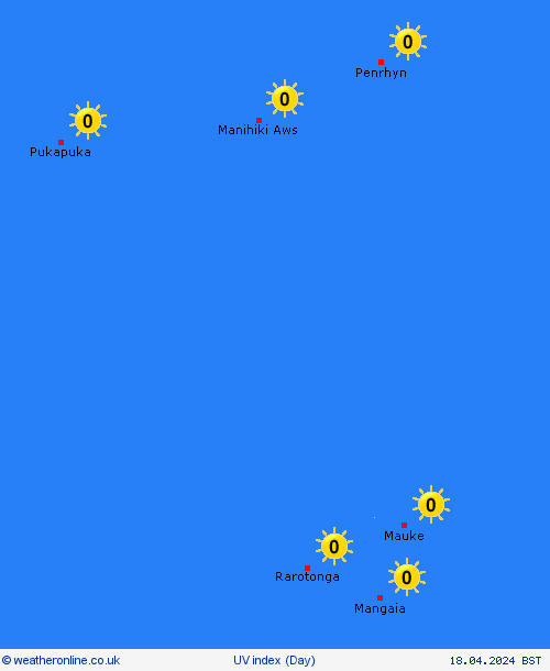 uv index Cook Islands Oceania Forecast maps