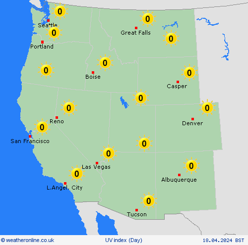 uv index  Central America Forecast maps