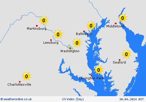 uv index Washington, D.C. North America Forecast maps