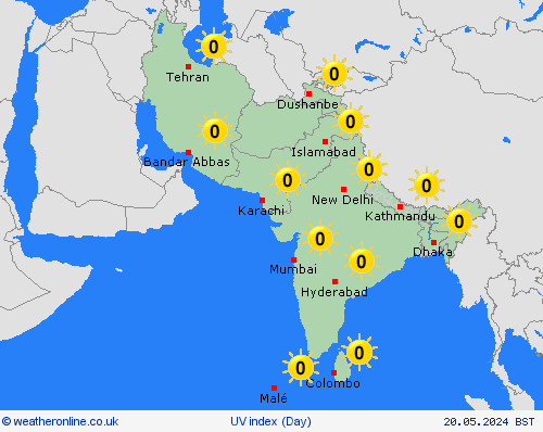 uv index  Asia Forecast maps