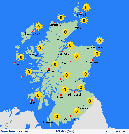 uv index  United Kingdom Forecast maps