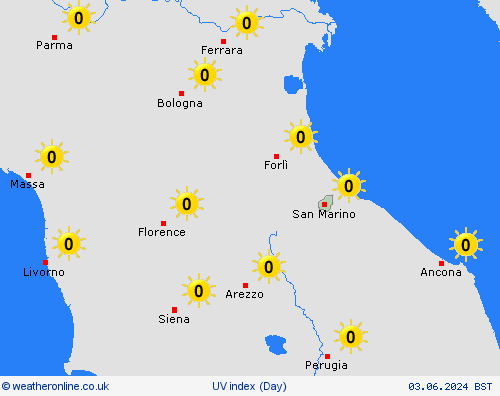 uv index San Marino Europe Forecast maps