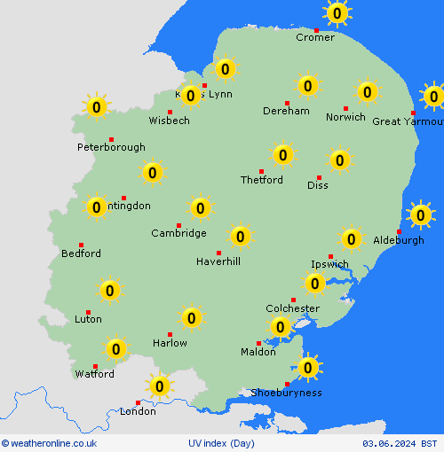 uv index  United Kingdom Forecast maps