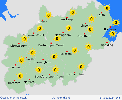 uv index  United Kingdom Forecast maps