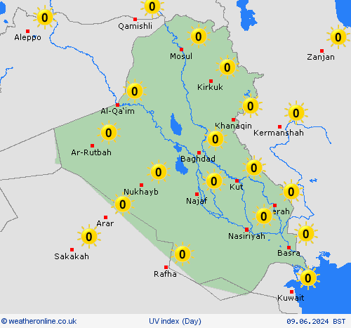 uv index Iraq Asia Forecast maps