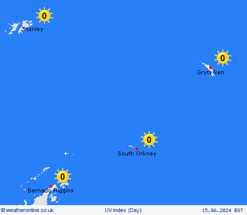 uv index South Orkney Islands South America Forecast maps