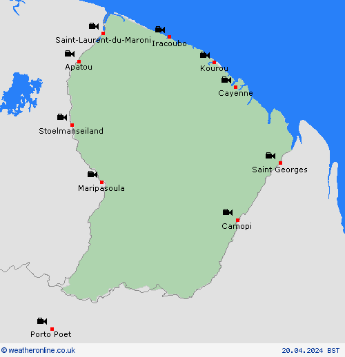 webcam French Guiana South America Forecast maps