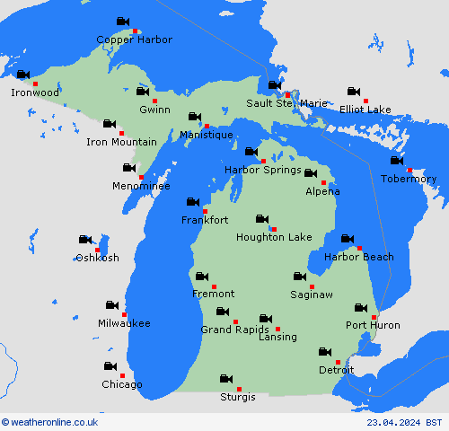 webcam Michigan North America Forecast maps