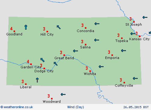wind Kansas North America Forecast maps