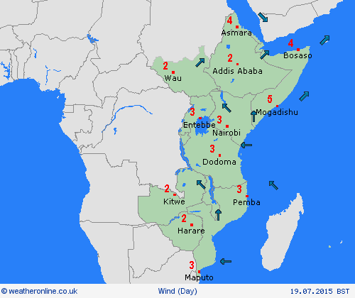 wind  Africa Forecast maps