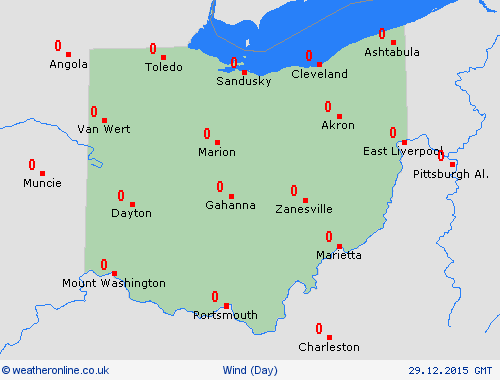 wind Ohio North America Forecast maps