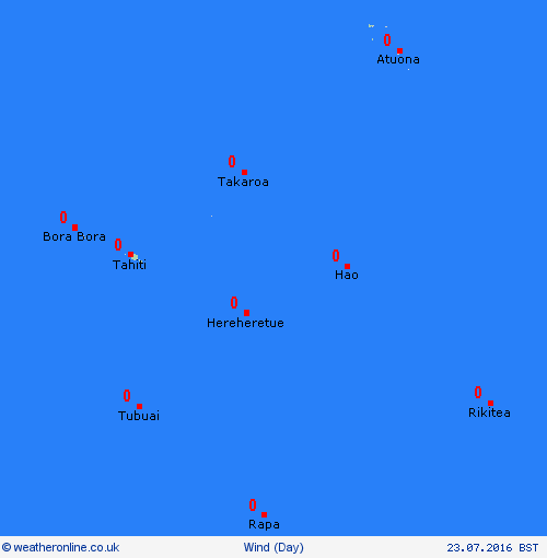 wind French Polynesia Oceania Forecast maps