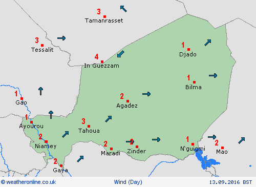 wind Niger Africa Forecast maps