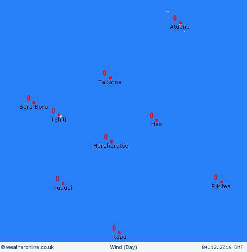 wind French Polynesia Oceania Forecast maps