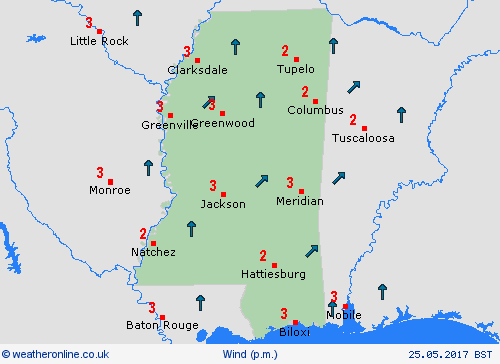 wind Mississippi North America Forecast maps