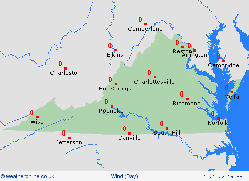 wind Virginia North America Forecast maps