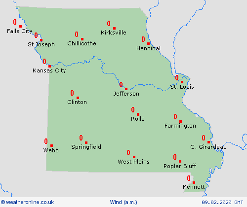 wind Missouri North America Forecast maps