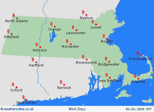 wind Massachusetts North America Forecast maps