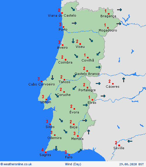 wind Portugal Europe Forecast maps