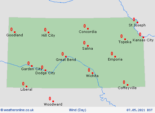 wind Kansas North America Forecast maps