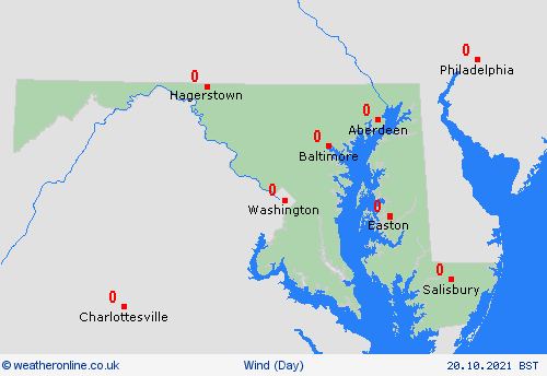 wind Maryland North America Forecast maps