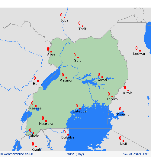 wind Uganda Africa Forecast maps