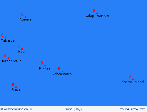 wind Pitcairn-Islands Oceania Forecast maps