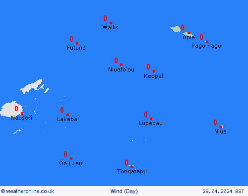 wind Samoa Oceania Forecast maps