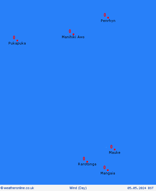wind Cook Islands Oceania Forecast maps