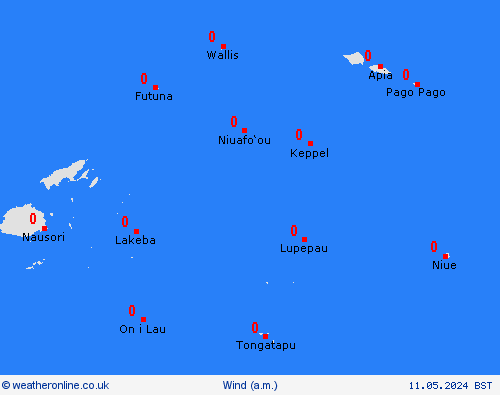 wind American Samoa Oceania Forecast maps