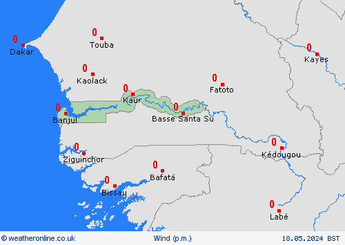 wind Gambia Africa Forecast maps