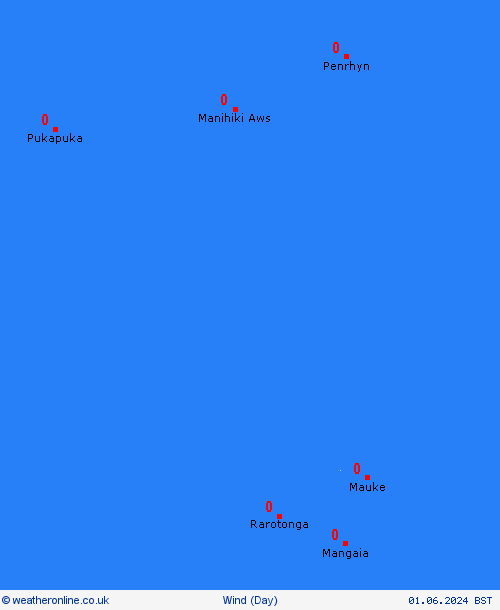 wind Cook Islands Oceania Forecast maps