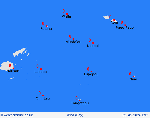 wind American Samoa Oceania Forecast maps