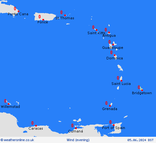 wind Barbados South America Forecast maps