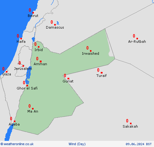 wind Jordan Asia Forecast maps