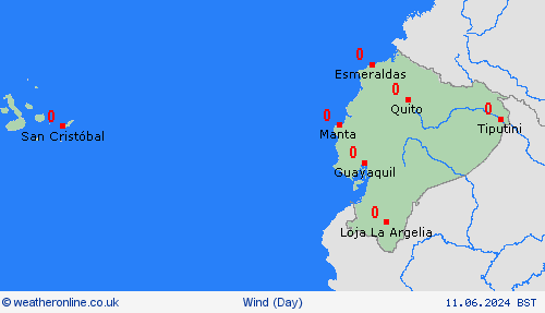 wind Ecuador South America Forecast maps