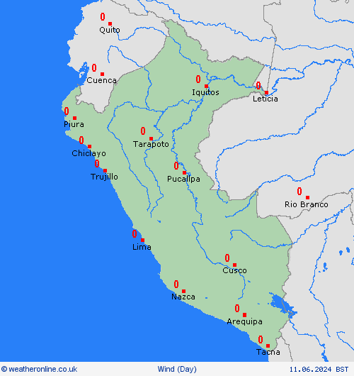 wind Peru South America Forecast maps