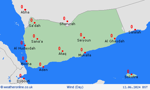 wind Yemen Asia Forecast maps