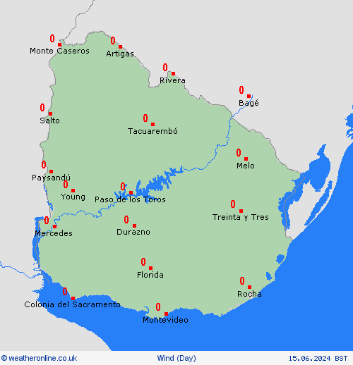 wind Uruguay South America Forecast maps