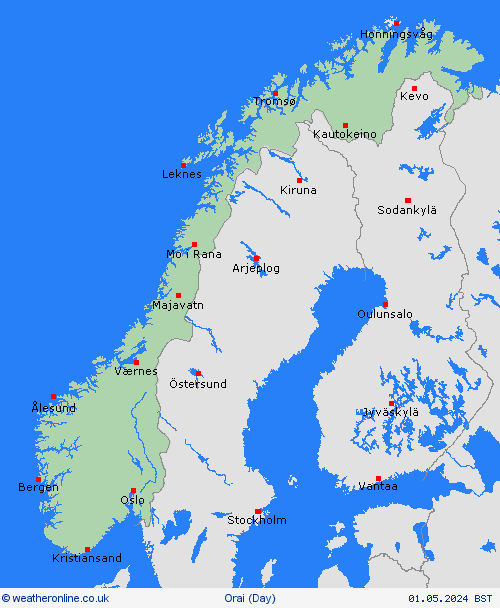 overview Norvegija Europa Forecast maps