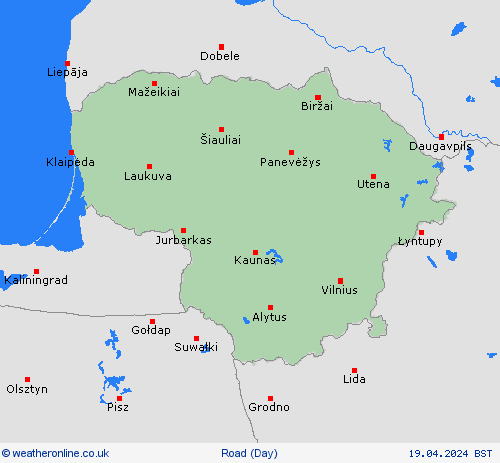 road conditions Lietuva Europa Forecast maps