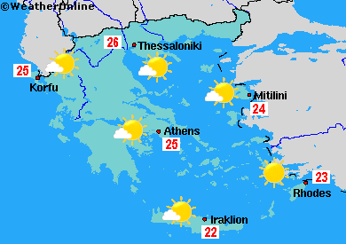 Předpověď počasí pro Řecko