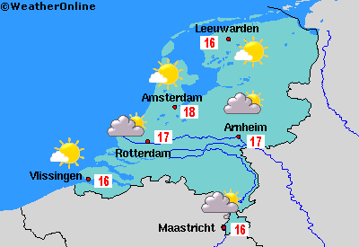 Het weer voor overmorgen in  Nederland