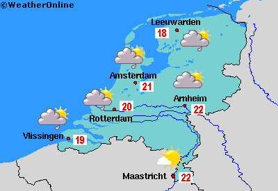 Het weer over drie dagen in Nederland
